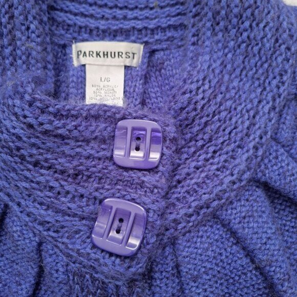 Parkhurst Indigo Blue Short Sleeve Mohair Wool Blend Cardigan - Picture 4 of 7